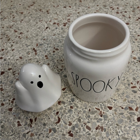 Rae Dunn SPOOKY Ghost Top Canister 8" - Picture 2 of 5